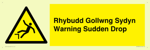 Rhybudd Gollwng Sydyn Warning Sudden Drop